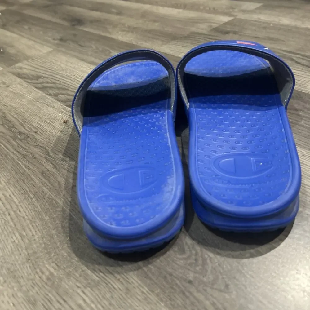 Champion Super Slide Blue Red WhiteMen's Slides Size 14 CP101312M Surf The Web